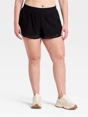 All In Motion Women's Mid-Rise Mesh Run Shorts 3" All In Motion Black size S